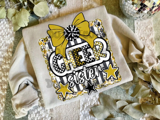 Customizable Color Striped Coquette Cheer Sister Shirt/Long Sleeve/Crewneck/Hoodie