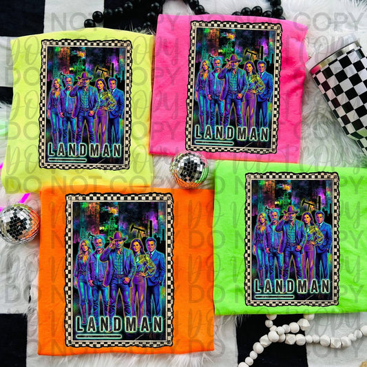 Neon Checker Landman Tee