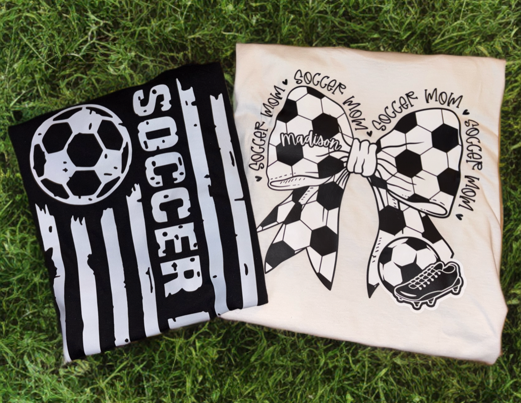Customizable Soccer Mom Bow Shirt/Long Sleeve/Crewneck/Hoodie