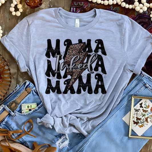 Inkded Mama Leopard Lightening Bolt-Adult Sayre Design Co.