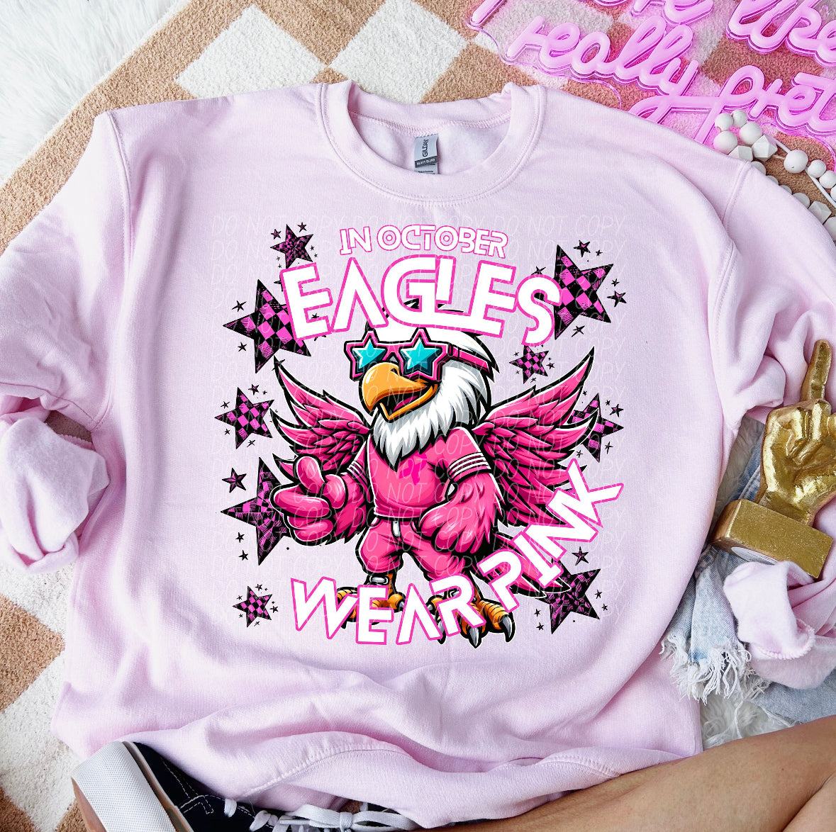Team Customizable In October Mascot Wear Pink Tee/Sweatshirt