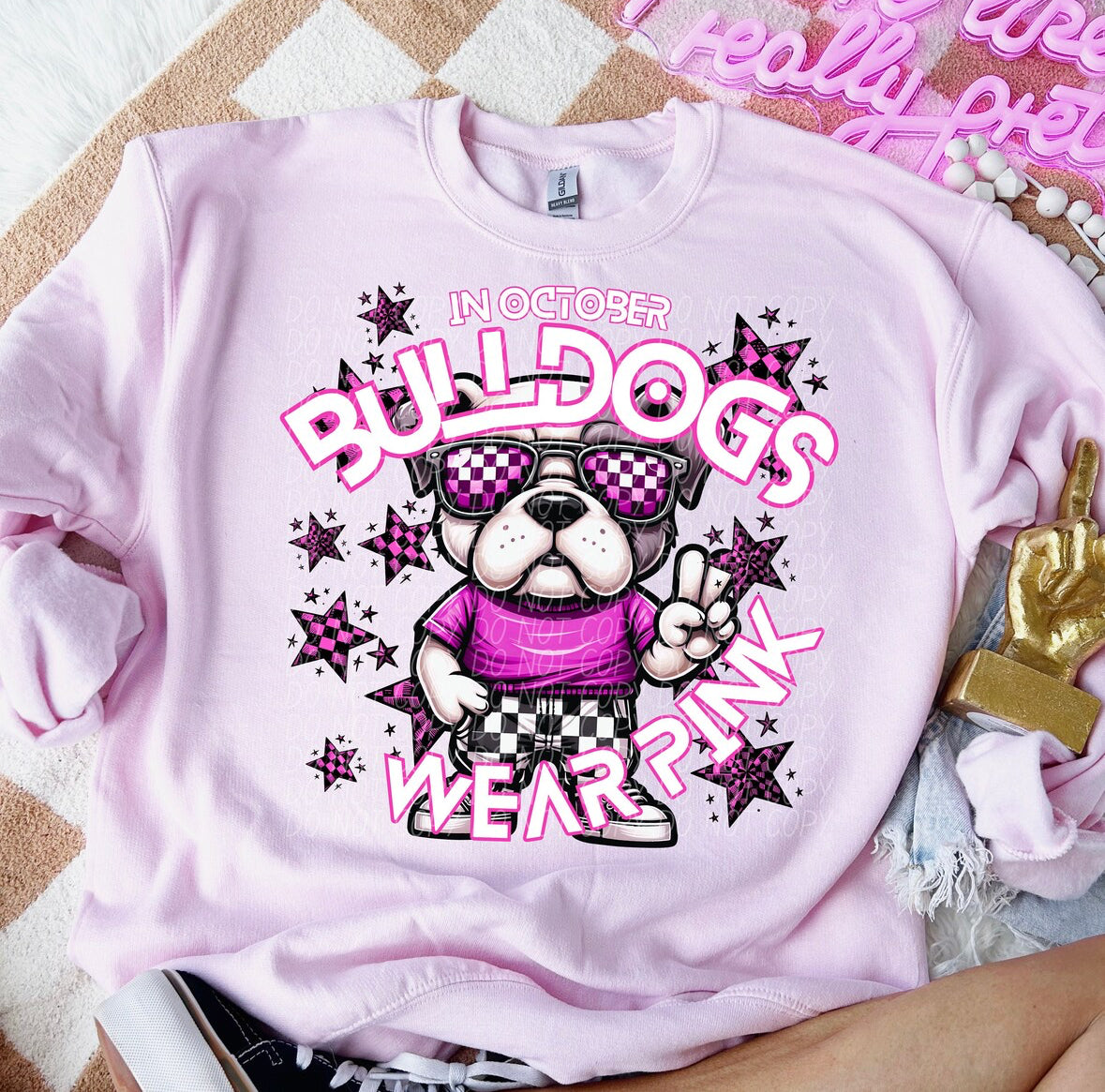 Team Customizable In October Mascot Wear Pink Tee/Sweatshirt