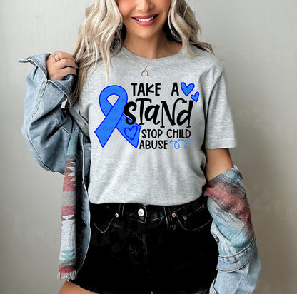 Take a Stand Child Abuse Awareness Onesie/Shirt/Long Sleeve/Crewneck