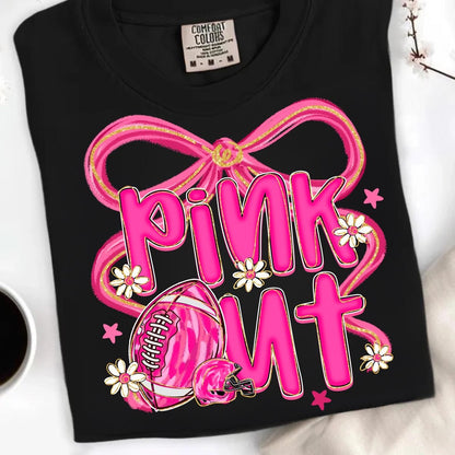 Faux Painted Flowers & Bow Pink Out Tee/Sweatshirt/Hoodie
