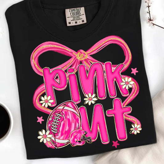 Faux Painted Flowers & Bow Pink Out Tee/Sweatshirt/Hoodie