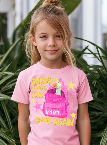 Customizable Pink Guess Who’s Back Duck Shirt/Long Sleeve/Crewneck