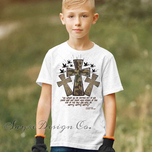3 Crosses Tee- 2t-Youth