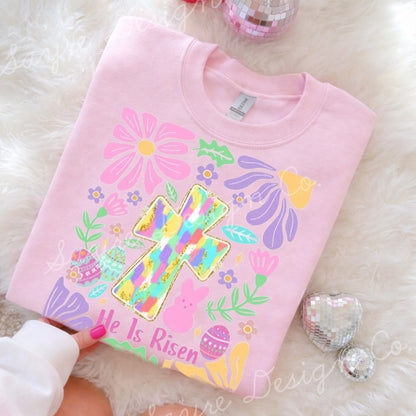 Floral He is Risen Collage Shirt/Long Sleeve/Crewneck/Hoodie