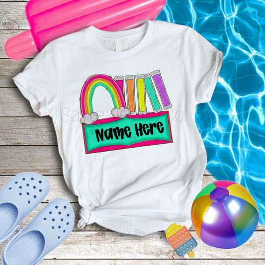 Custom Neon Icepop & Rainbow Name Baby-Youth Tee/Onesie