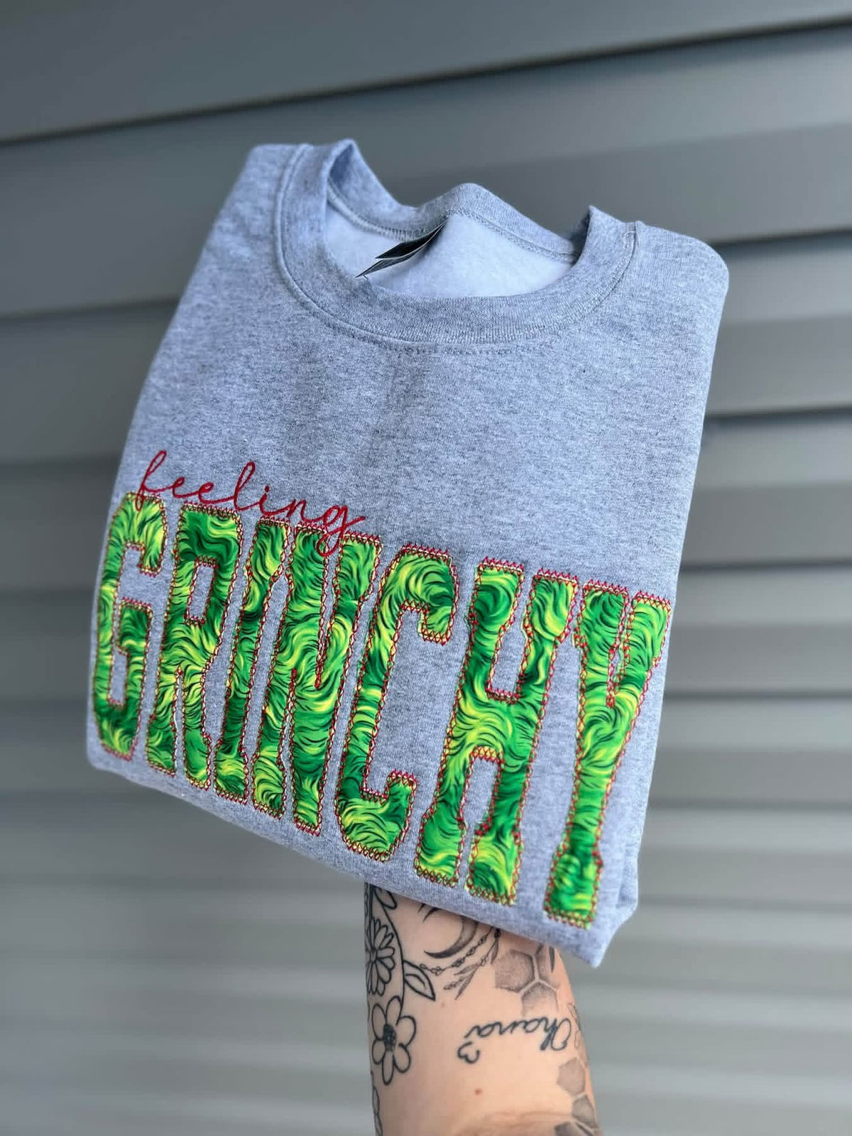 Green Guy Feeling Furry Embroidered Crewneck- Closes 10/18!