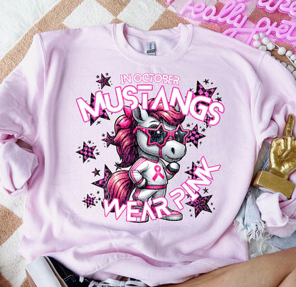 Team Customizable In October Mascot Wear Pink Tee/Sweatshirt