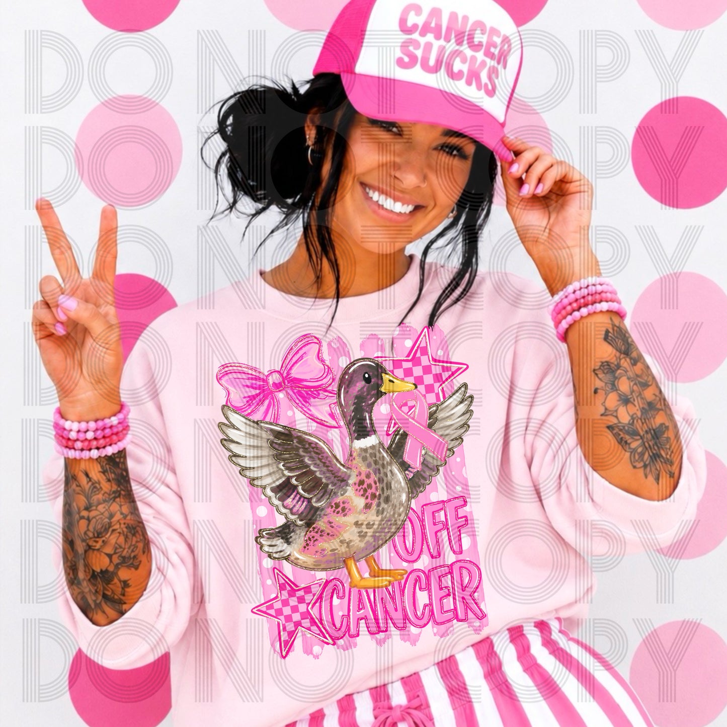 Girly Duck Off Cancer Tee/Crewneck Sweatshirt