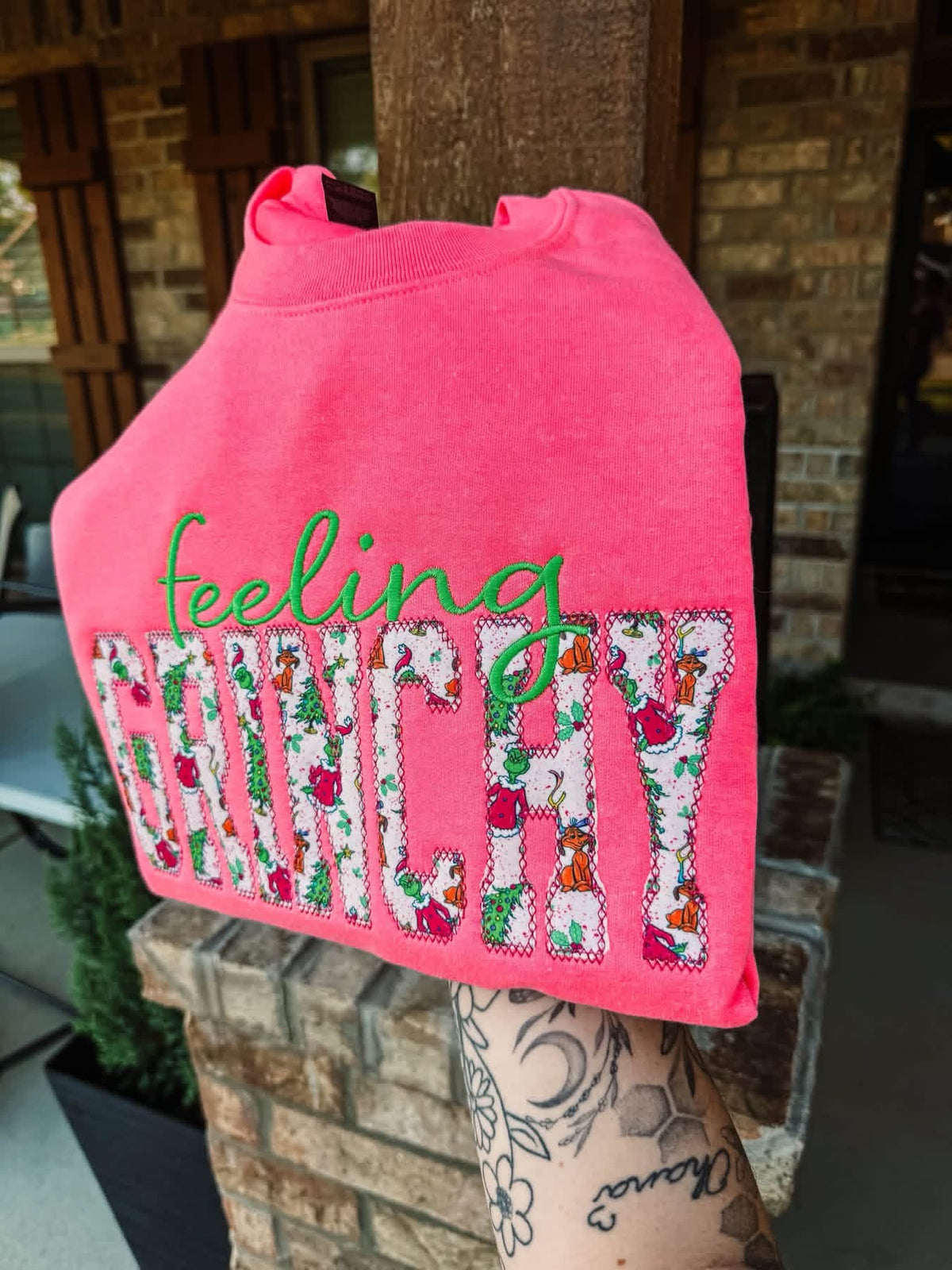 Feeling Gr!nchy Embroidered Crewneck- Closes 10/18!