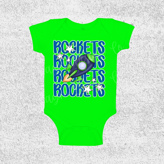 Van Buren Rena Rockets Stacked Onesie