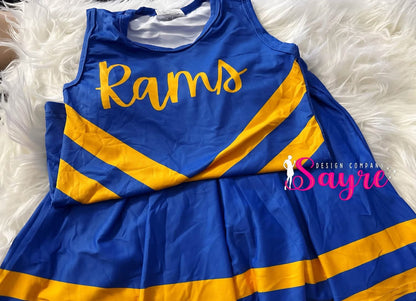 Customizable Striped Cheer Uniforms