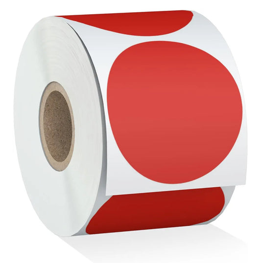 2" Round Red Matte Thermal Stickers