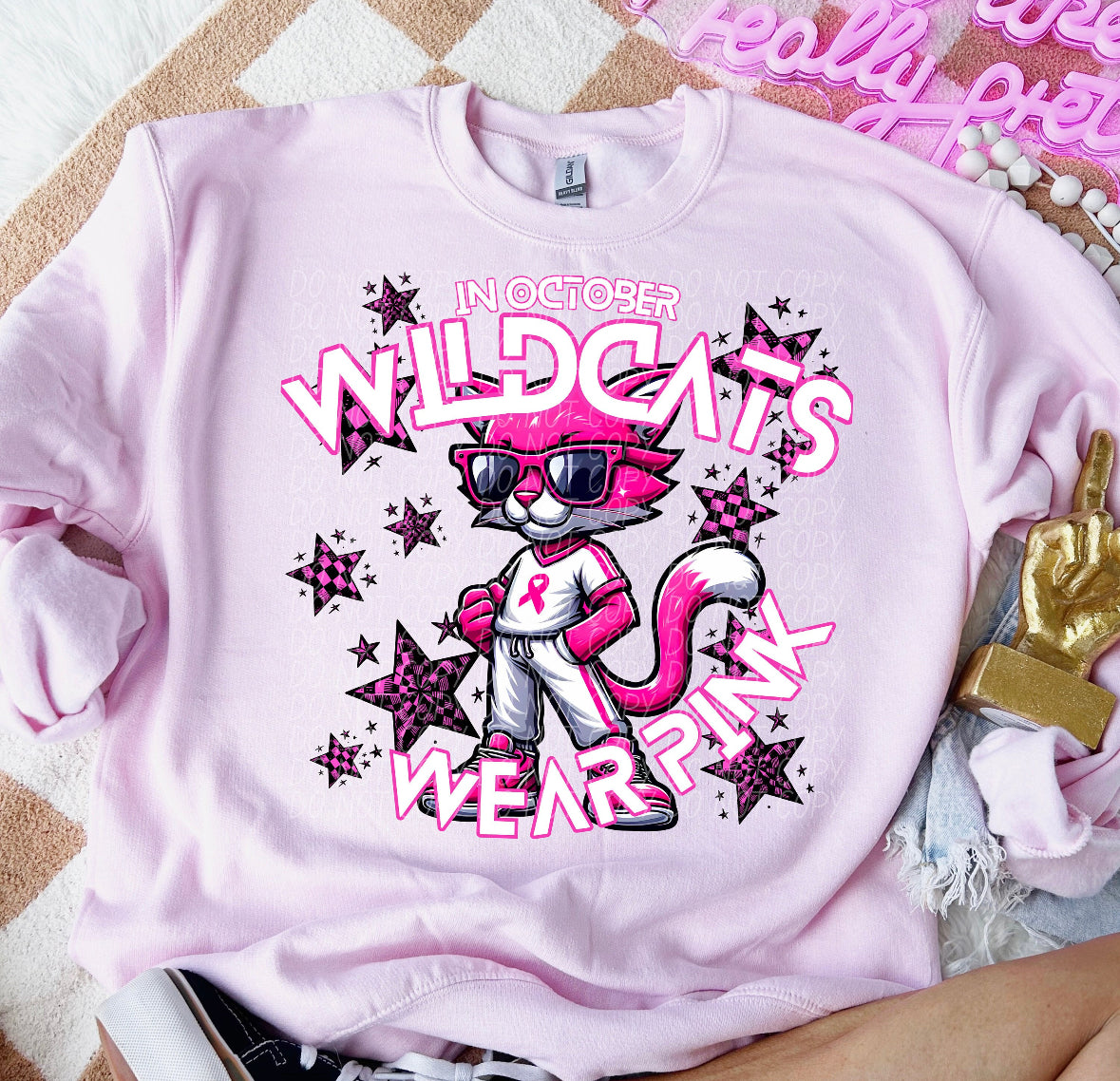 Team Customizable In October Mascot Wear Pink Tee/Sweatshirt