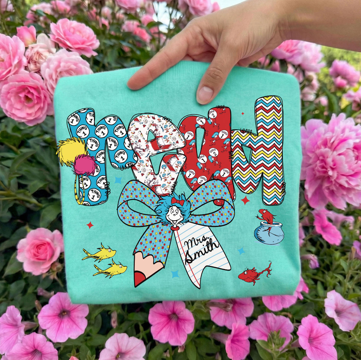 Customizable Name Bow Read Shirt/Long Sleeve/Crewneck/Hoodie