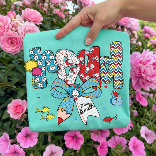 Customizable Name Bow Read Shirt/Long Sleeve/Crewneck/Hoodie