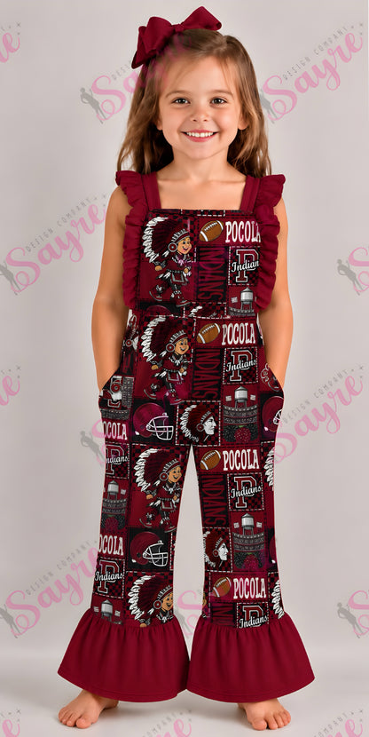 Home Team Bow Patchwork Romper
