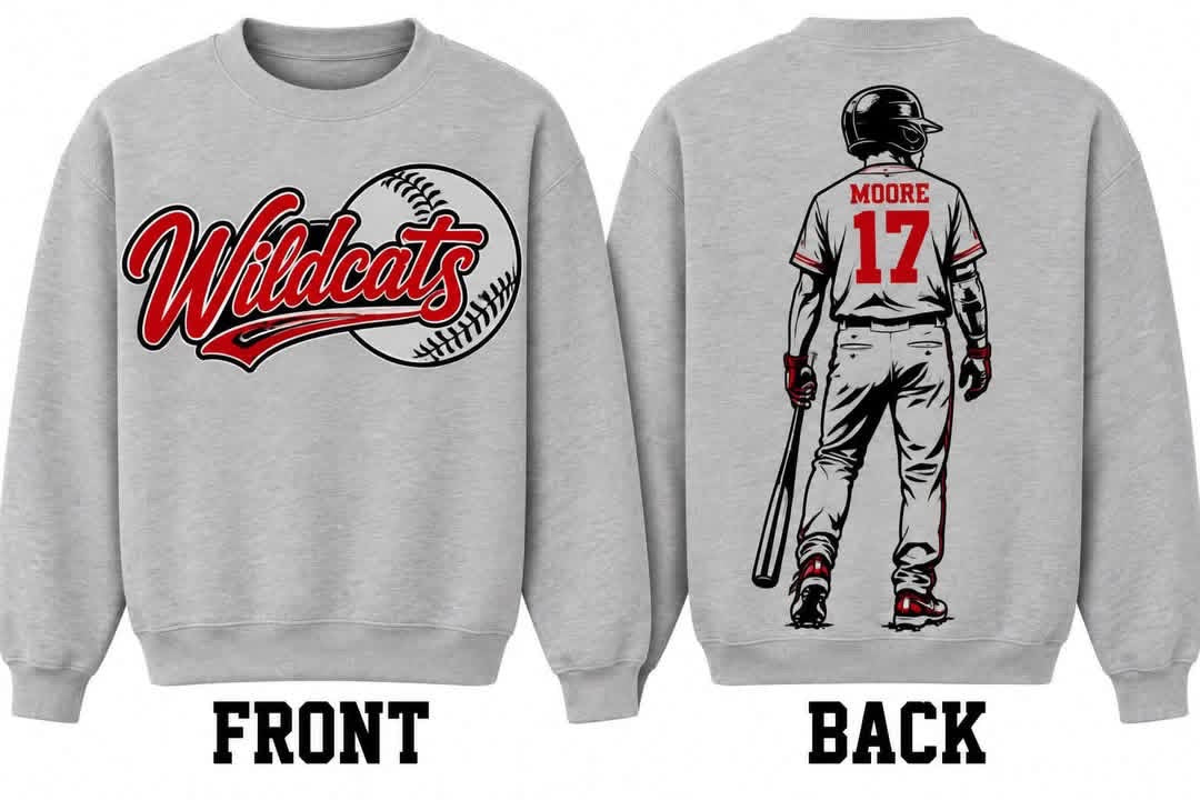 Customizable Sports Sweatshirt- Closes 10/8