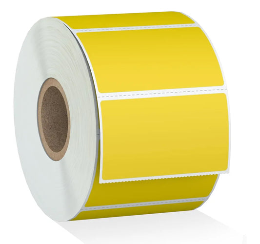 2.25"x1.25" Rectangle Yellow Matte Thermal Stickers