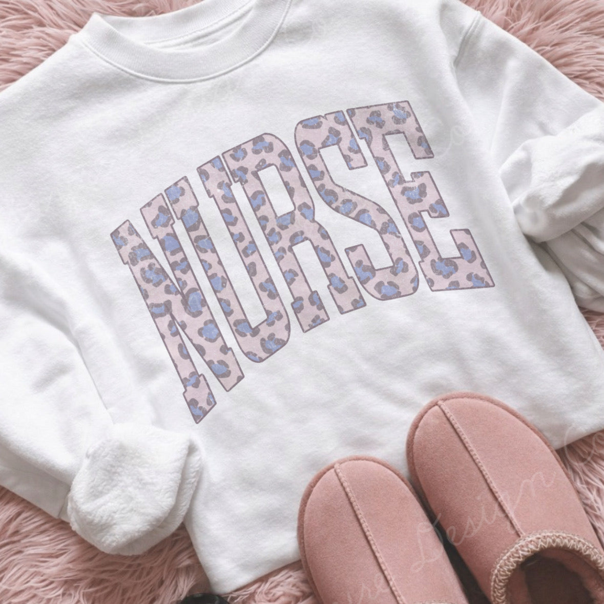 Cheetah Pink & Blue Nurse Shirt/Sweatshirt
