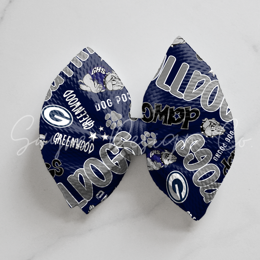 Greenwood Bulldogs Navy Bows