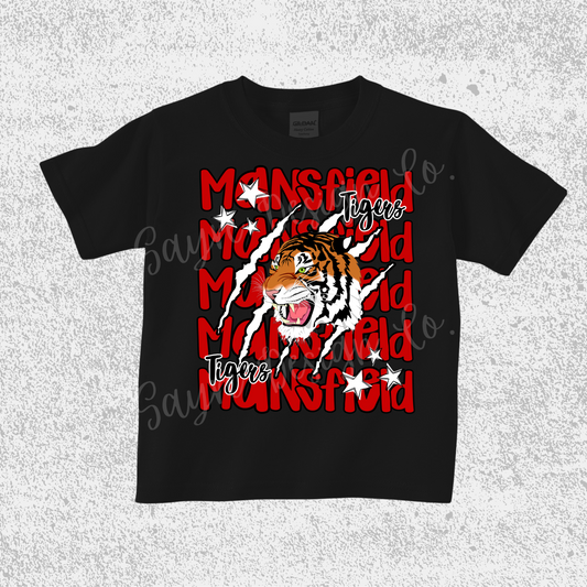 Mansfield Tigers Stacked Tee Youth