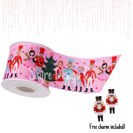 Pink with Red Nutcracker Center Big Bow
