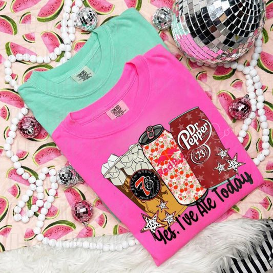Red Bull Floral, Dr Pepper, 7 Brew I Ate Today Tee