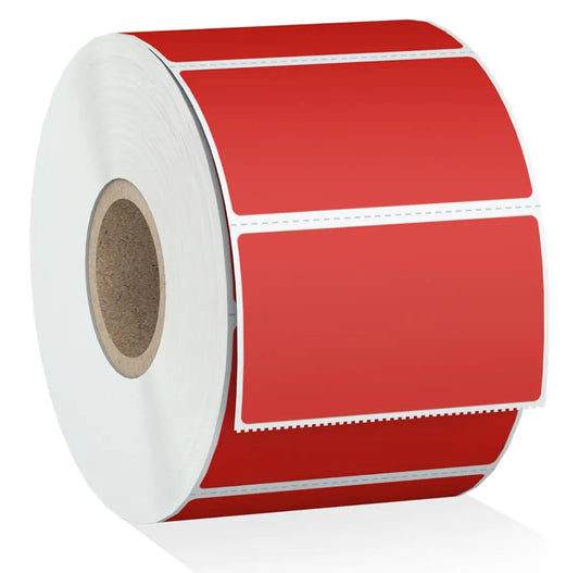 2.25"x1.25" Rectangle Red Matte Thermal Stickers