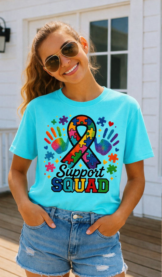 Autism Ribbon Support Squad  Onesie/Shirt/Long Sleeve/Crewneck/Hoodie