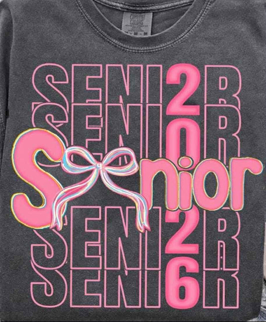 Color Customizable Senior Stacked Bow Tee/Sweatshirt/Hoodie