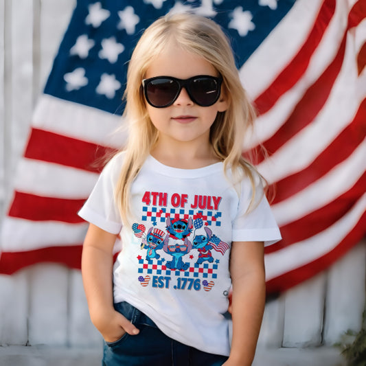 Blue Alien 4th of July Top- Baby-Youth