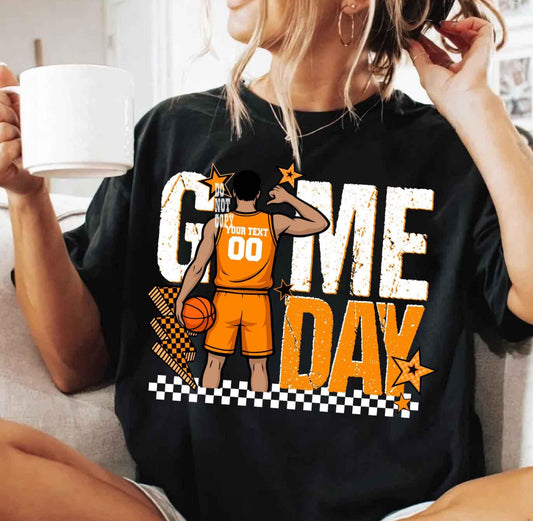 White Text Color Customizable Basketball Game Day Shirt/Long Sleeve/Crewneck/Hoodie
