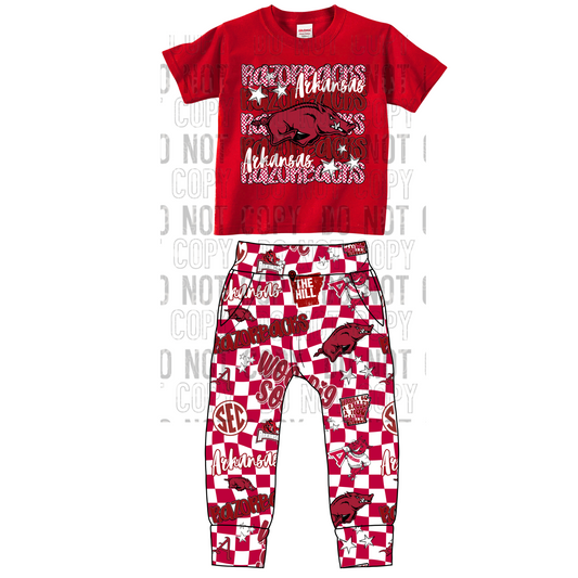 Arkansas Razorbacks Jogger Set 0/3M-14/16