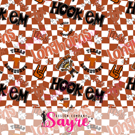 Hook Em Checker Seamless Digital File