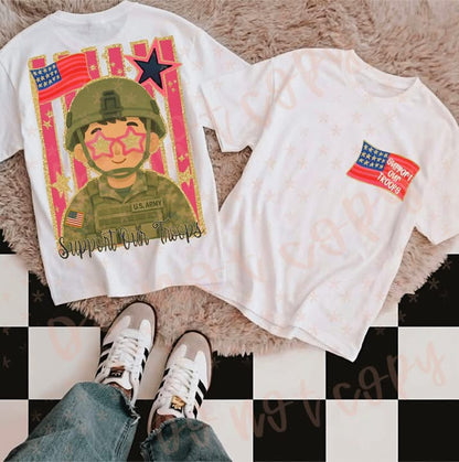 Army Support Our Troops Shirt/Long Sleeve/Crewneck