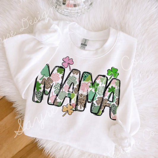 St. Patrick’s Day Mama Shamrock Pattern Shirt/Sweatshirt