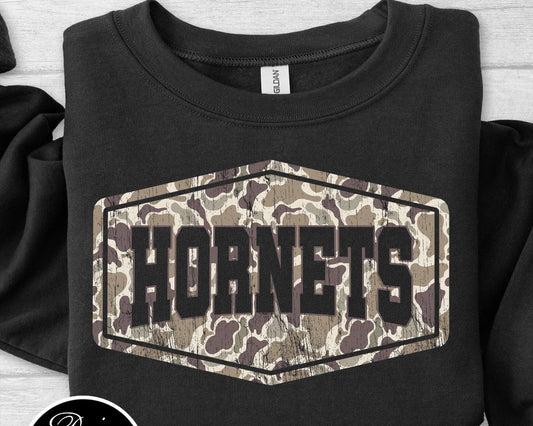 Camo Block Hornets Shirt/Long Sleeve/Crewneck/Hoodie