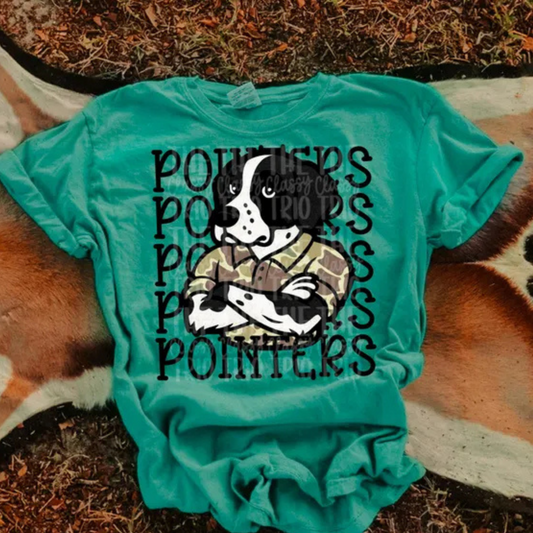 Camo Shirt Pointer Dog Shirt/Long Sleeve/Crewneck/Hoodie