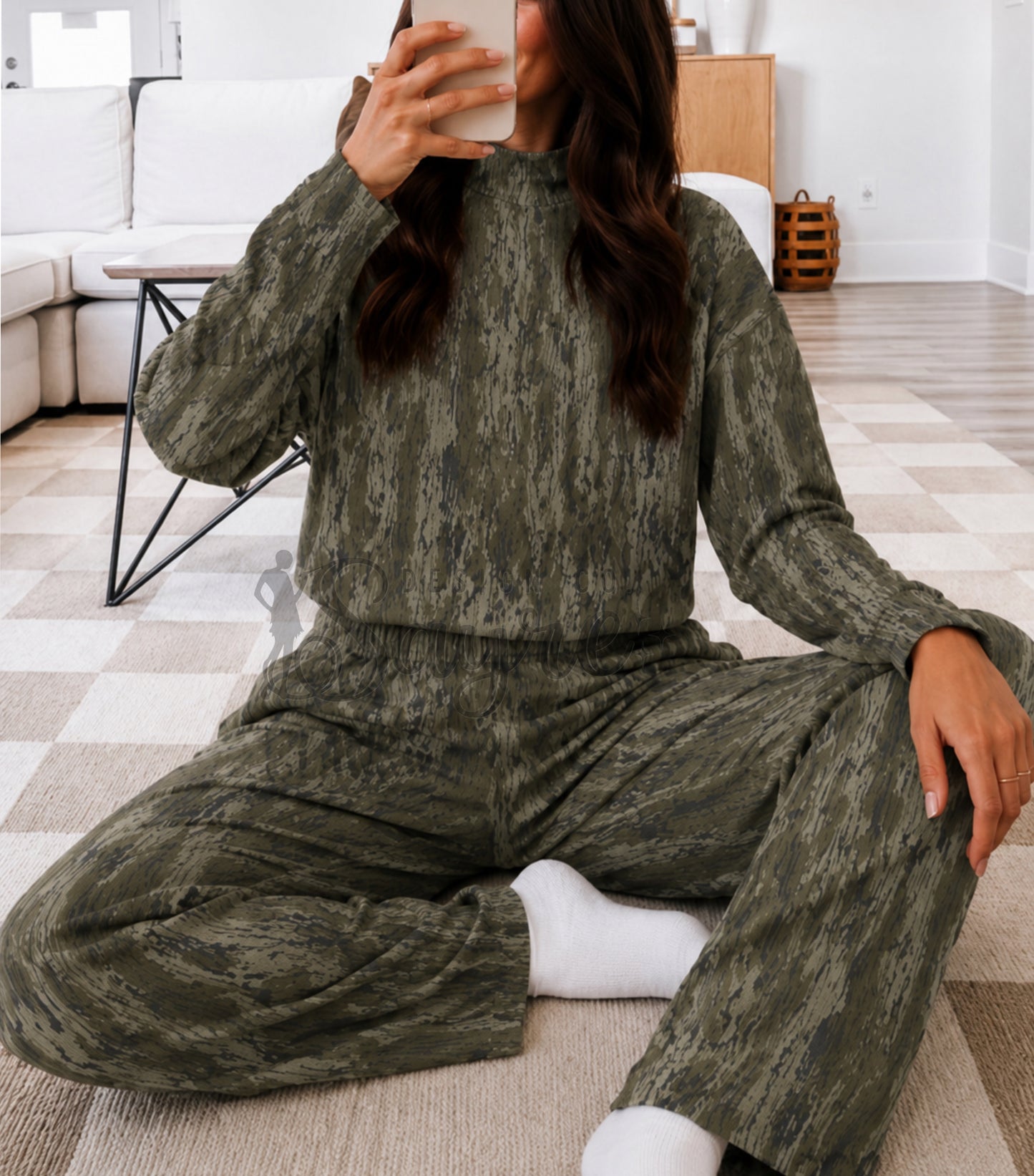 Custom Text Mock Neck PANTS SET