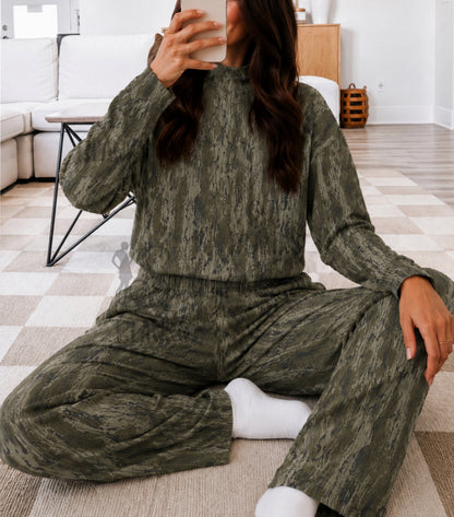 Custom Text Mock Neck PANTS SET