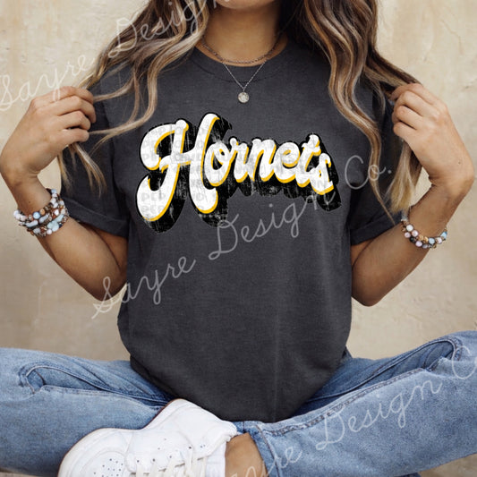 Vintage Script Hornets Shirt/Long Sleeve/Crewneck/Hoodie