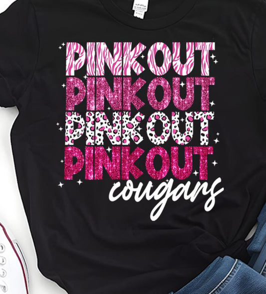 Team Customizable Faux Glitter Prints Pink Out Tee/Sweatshirt/Hoodie