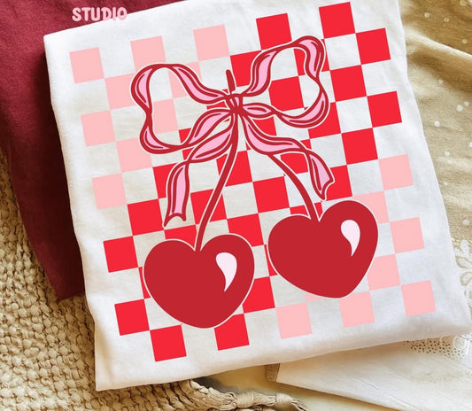 Cherry Hearts Shirt/Long Sleeve/Crewneck/Hoodie