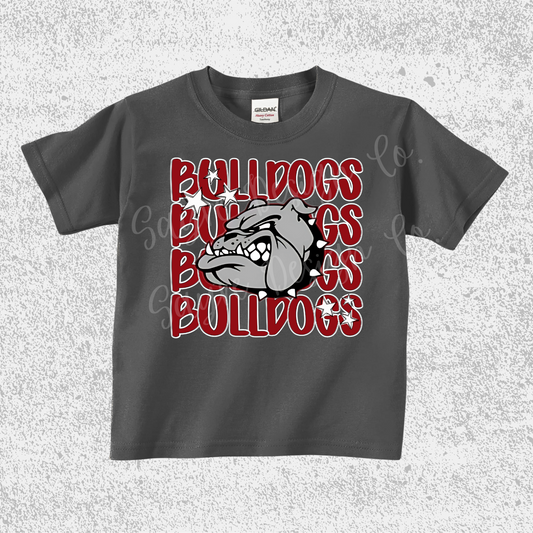 Spiro Bulldogs Stacked Tee Youth