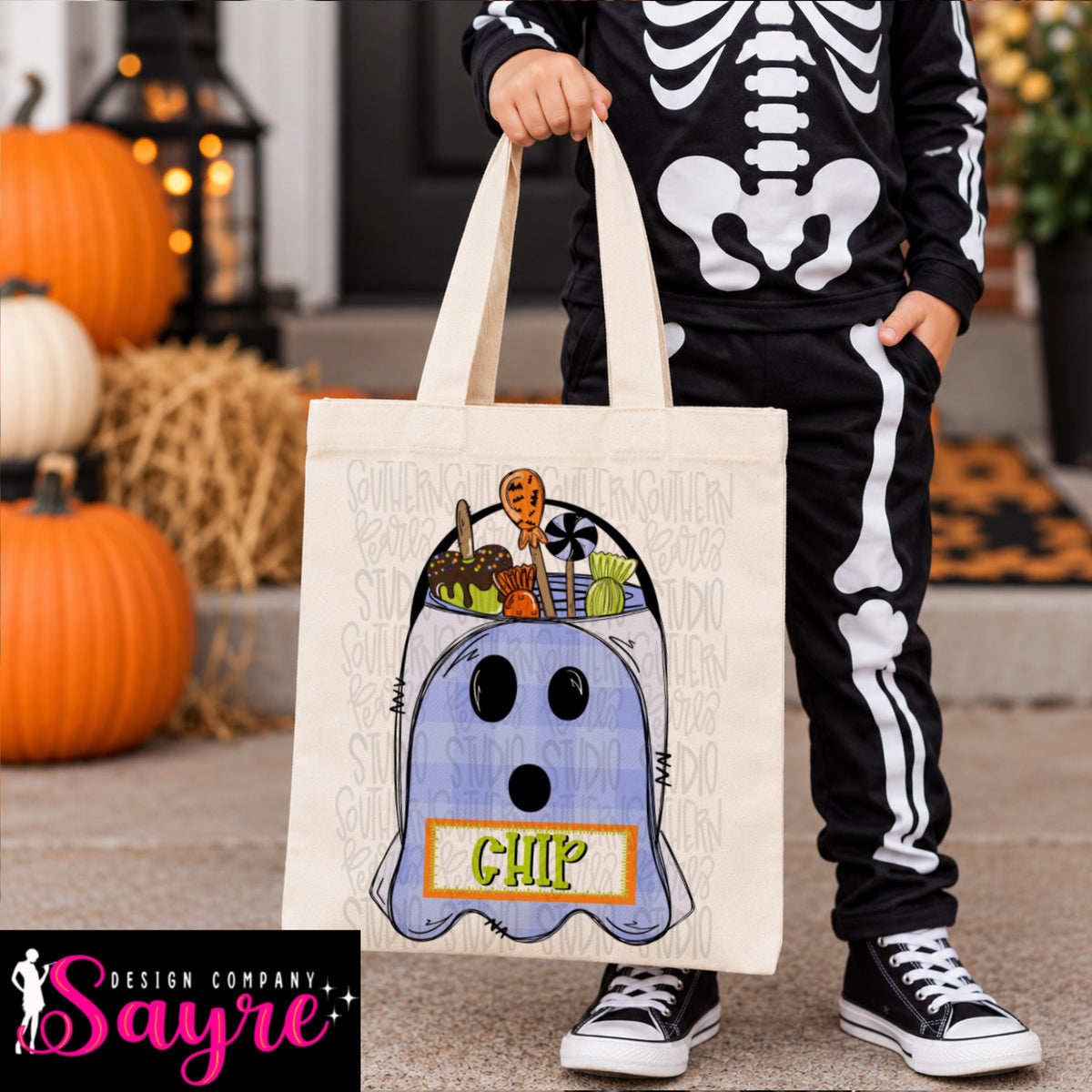 Custom Boy Ghost Bucket Boo Bag- Closes 10/25!