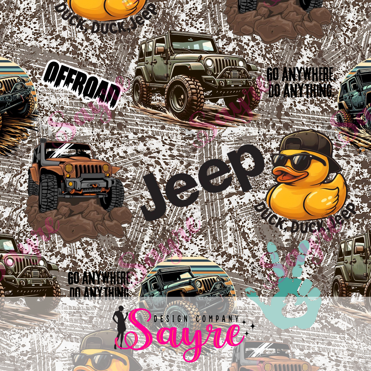 Mud Off-road Jeep Seamless Digital File